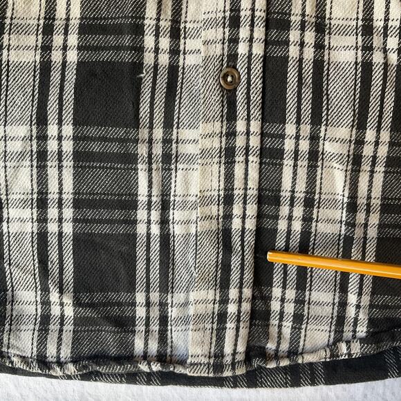 VINTAGE Field & Stream Men Button Up Shirt XL Tall Black Plaid Flannel Western - Picture 4 of 10